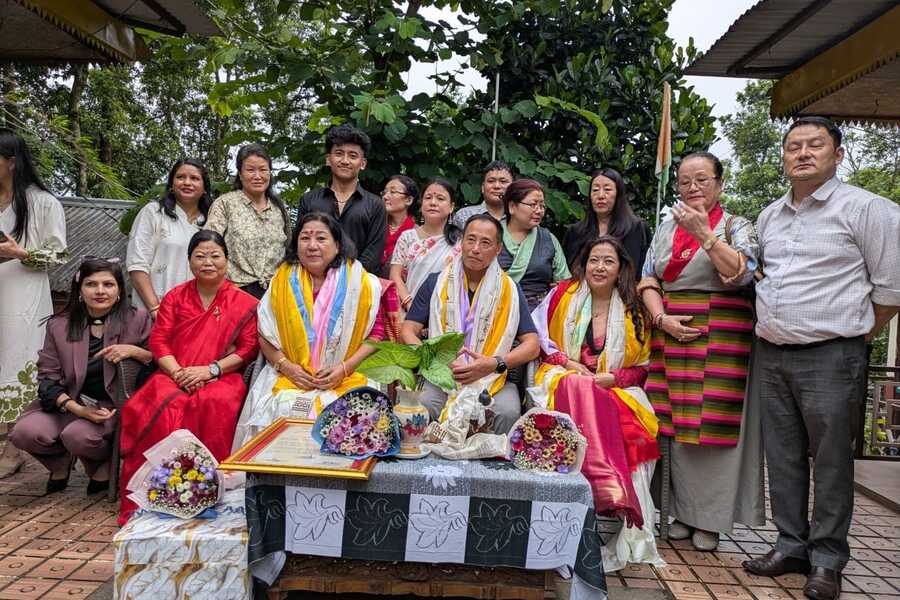 Presentation of traditional khadas and tokens of respect